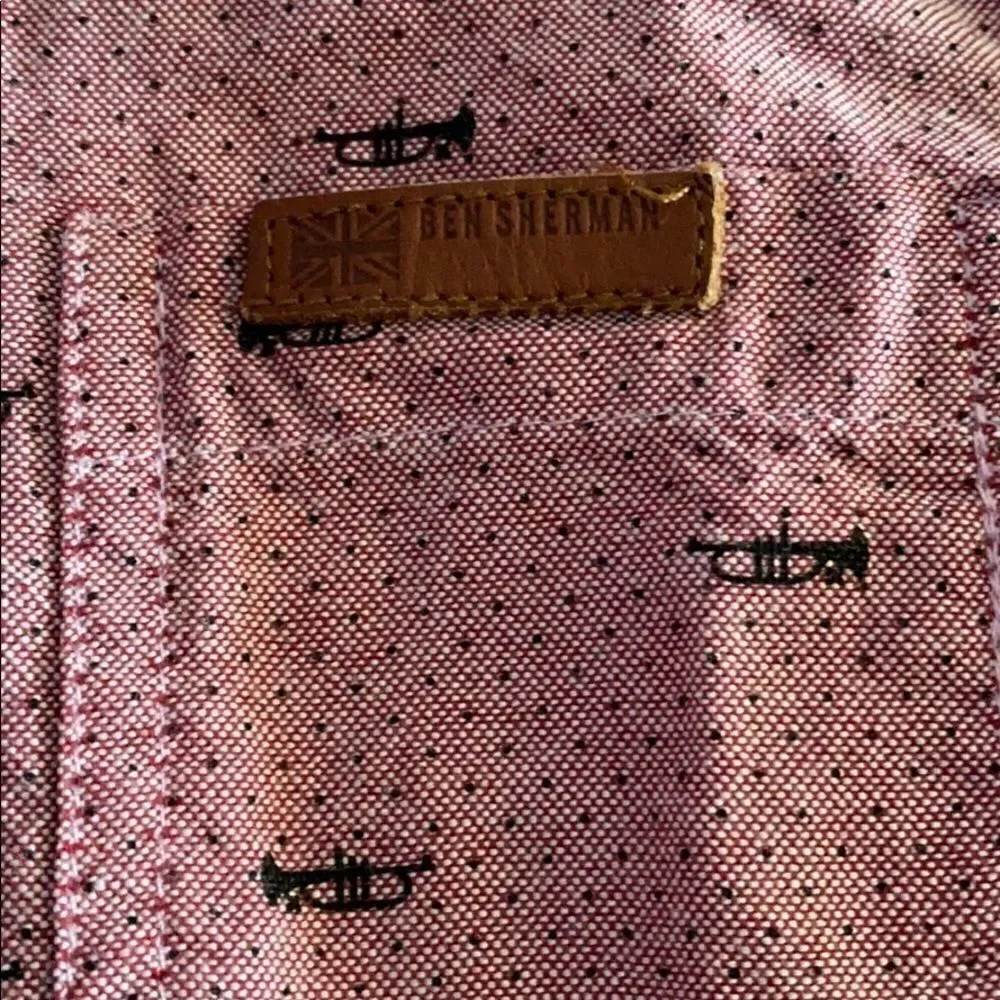 Ben Sherman Pink Button Down with Black Trumpets
